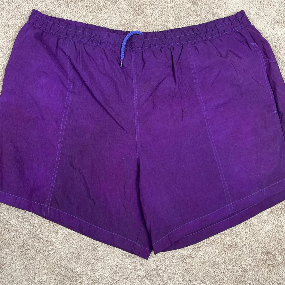 SURF GEAR Swim Trunks Mens L 36-38 Purple Beach Board Shorts Vintage 90s Baggies